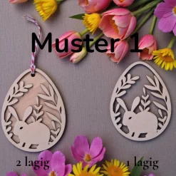 Ostereianhänger aus Holz graviert – Personalisierte Frühlingsdeko & Sternenkind Andenken