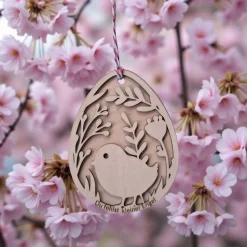 Ostereianhänger aus Holz graviert – Personalisierte Frühlingsdeko & Sternenkind Andenken