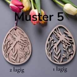 Ostereianhänger aus Holz graviert – Personalisierte Frühlingsdeko & Sternenkind Andenken