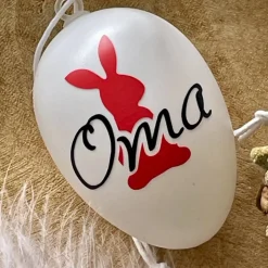 Ostereier personalisiert mit Wunschname & Hase in Wunschfarbe – Einzigartige Osterdeko