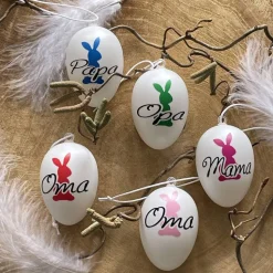 Ostereier personalisiert mit Wunschname & Hase in Wunschfarbe – Einzigartige Osterdeko