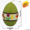 Ostereikerze in grün mit fröhlich-buntem Osterreigen verziert  Ostergeschenk Osterkerze Osterdeko