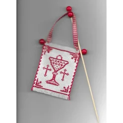 Osterfahne, Osterlamm Fahne, Tischdekoration, Osterschmuck religiös Handarbeit