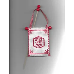 Osterfahne, Osterlamm Fahne, Tischdekoration, Osterschmuck religiös Handarbeit