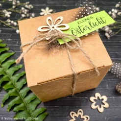 Osterfeuer to go Kerze mit Schriftzug wahlweise mit Lindt Schokohase - Ostergeschenk, Mitbringsel, Ostern, Gastgeschenk