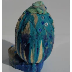 Osterfigur SHELLY EIERMEIER witziges Ostergeschenk kleine Skulptur Deko-Ei Künstler-Ei Osterei Muscheln