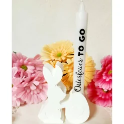 Ostergeschenk aus Gießmasse m. Kerze, Ostern, Osterdeko,Osterhase,Mitbringsel,Mitgebsel, Kerzenhalter, Ostergeschenk,Gas