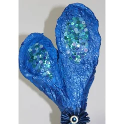 Ostergeschenk BLUE BUNNY handgefertigte Künstler-Figur Osterdeko Geldgeschenk Osterhase handgefertigtes Unikar Upcycling