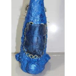 Ostergeschenk BLUE BUNNY handgefertigte Künstler-Figur Osterdeko Geldgeschenk Osterhase handgefertigtes Unikar Upcycling