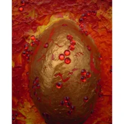 Ostergeschenk GOLDEN EI ;) abstraktes Dekoei auf einem Keilrahmen witzige Wanddeko Künstler-Ei  abstrakte Kunst