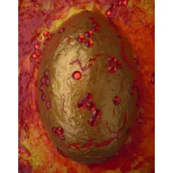 Ostergeschenk GOLDEN EI ;) abstraktes Dekoei auf einem Keilrahmen witzige Wanddeko Künstler-Ei  abstrakte Kunst