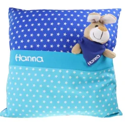 Ostergeschenk Kissen mit Geheimfach u. personalisiert Kuschelhase - Geschenkset mit Namen aus Kissen u. Hase