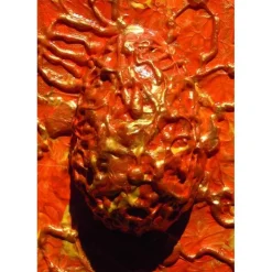 Ostergeschenk OSTERFEUER abstraktes Dekoei auf einem Keilrahmen witzige Wanddeko Künstler-Ei  abstrakte Kunst