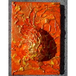 Ostergeschenk OSTERFEUER abstraktes Dekoei auf einem Keilrahmen witzige Wanddeko Künstler-Ei  abstrakte Kunst