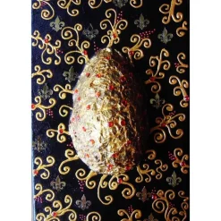 Ostergeschenk OSTERGOLD abstraktes Dekoei auf einem Keilrahmen witzige Wanddeko Künstler-Ei  abstrakte Kunst