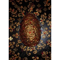 Ostergeschenk OSTERGOLD abstraktes Dekoei auf einem Keilrahmen witzige Wanddeko Künstler-Ei  abstrakte Kunst