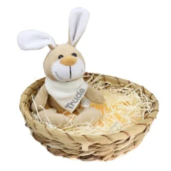 Ostergeschenk Osterkörbchen mit Hasen u. Namen Osternest - Geschenk zu Ostern personalisiert Set aus Kuscheltier & Hase