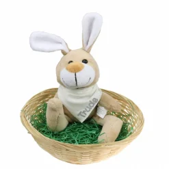 Ostergeschenk Osterkörbchen mit Hasen u. Namen Osternest - Geschenk zu Ostern personalisiert Set aus Kuscheltier & Hase