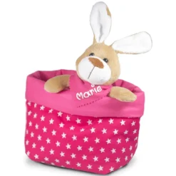 Ostergeschenk Osterkörbchen mit Hasen personalisiert Stoffkörbchen - Geschenk zu Ostern mit Namen Set aus Kuscheltier