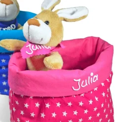 Ostergeschenk Osterkörbchen mit Hasen personalisiert Stoffkörbchen - Geschenk zu Ostern mit Namen Set aus Kuscheltier