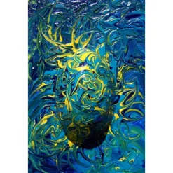 Ostergeschenk OSTERWASSER abstraktes Dekoei auf einem Keilrahmen witzige Wanddeko Künstler-Ei  abstrakte Kunst