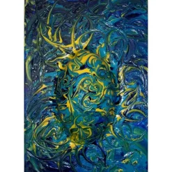 Ostergeschenk OSTERWASSER abstraktes Dekoei auf einem Keilrahmen witzige Wanddeko Künstler-Ei  abstrakte Kunst