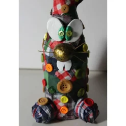 Ostergeschenk SCOTTY handgefertigte Künstler-Figur Osterdeko Geldgeschenk für Karomuster-Fans :)