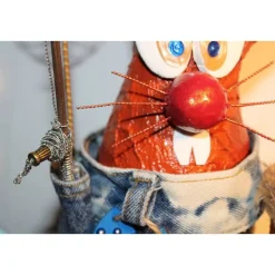 Osterhase ANGLERHASERL handgefertigte Künstler-Figur Osterdeko Geschenk für Angel-Fans Geldgeschenk