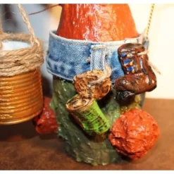 Osterhase ANGLERHASERL handgefertigte Künstler-Figur Osterdeko Geschenk für Angel-Fans Geldgeschenk