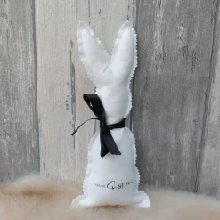 Osterhase aus Baumwollstoff weiß
