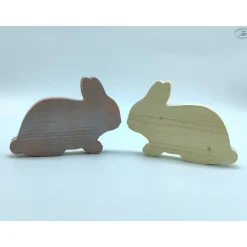 Osterhase aus Holz / Hase / natur oder metallic