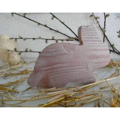 Osterhase aus Holz / Hase / natur oder metallic