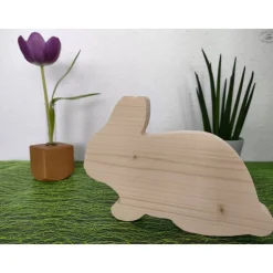 Osterhase aus Holz / Hase / natur oder metallic