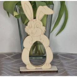 Osterhase aus Holz Osterdeko Aufsteller Hase Osterei – Geschenkidee Ostern Deko Birkenholz
