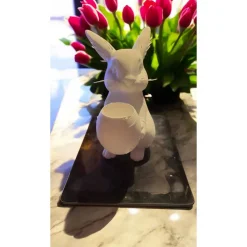 Osterhase aus PLA mit LED Teelichthalter – 3D gedruckte Deko, bemalbar & nachhaltig