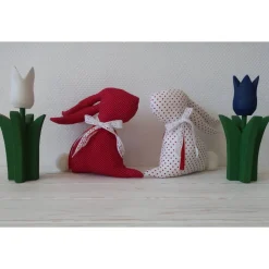 Osterhase aus Stoff - schöne Deko für Ostern - Stoffhase für das Osternest - Osterdeko