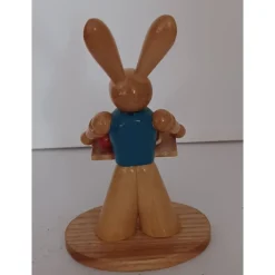 Osterhase bringt die Eier – 80 Jahre Handarbeit aus dem Erzgebirge DDR, 5x3 cm, H=7,5 cm