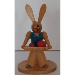 Osterhase bringt die Eier – 80 Jahre Handarbeit aus dem Erzgebirge DDR, 5x3 cm, H=7,5 cm