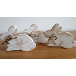 Osterhase 3er-Set *1cm* aus Fichtenholz gesägt im Shabby-Look kaufen