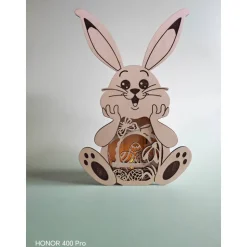 Osterhase mit Beleuchtung, Deko,Ostern, Hase aus Holz ,Geschenk