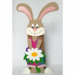 Osterhase mit Geschenkbox als Osternest, Osterkörbchen oder Frühlingsdeko, Tischdeko, Osternest aus Wellpappe