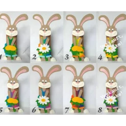 Osterhase mit Geschenkbox als Osternest, Osterkörbchen oder Frühlingsdeko, Tischdeko, Osternest aus Wellpappe