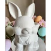 Osterhase mit Körbchen – XXL Deko-Figur & Übertopf (21cm) | DIY man kann ihn Bemalen