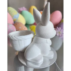 Osterhase mit Körbchen – XXL Deko-Figur & Übertopf (21cm) | DIY man kann ihn Bemalen