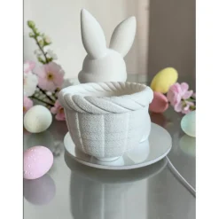 Osterhase mit Körbchen – XXL Deko-Figur & Übertopf (21cm) | DIY man kann ihn Bemalen