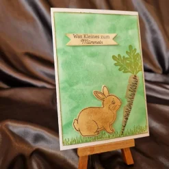 Osterhase mit Mohrrübe - Osterkarte - Was kleines zum Mümmeln