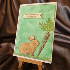 Osterhase mit Mohrrübe - Osterkarte - Was kleines zum Mümmeln