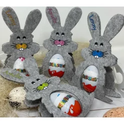 Osterhase mit namen aus Filz Ü-Ei halter eierhalter oster geschenk personalisiert osterei hell