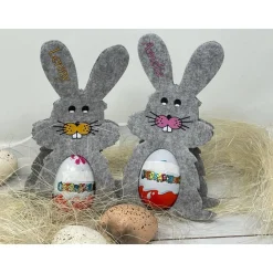 Osterhase mit namen aus Filz Ü-Ei halter eierhalter oster geschenk personalisiert osterei hell