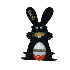 Osterhase mit namen aus Filz Ü-Ei halter eierhalter oster geschenk personalisiert osterei dunkel